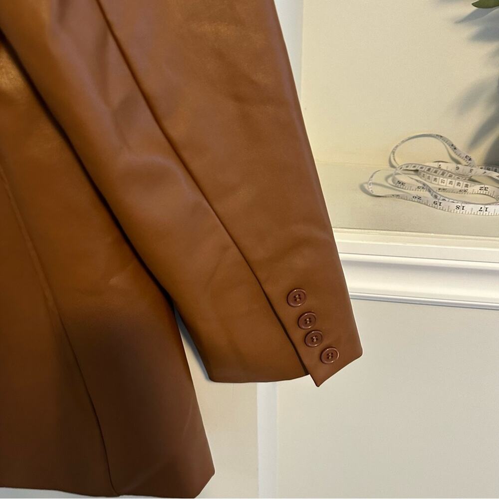 Rebecca Minkoff Brown Faux Leather Jacket XL - Picture 11 of 16